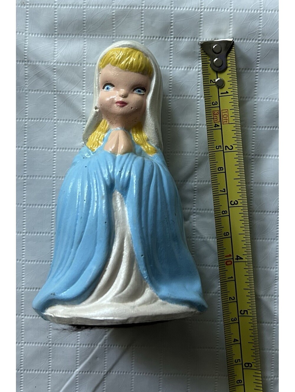 Vtg 1975 Hand Painted Nativity Figures Mary & Joseph Chalk Ware Christmas Creche - Picture 2 of 9